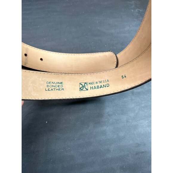 Haband Black Embossed Leather Belt Ornate Silver Buckle Genuine Bonded Leather M - Picture 6 of 7